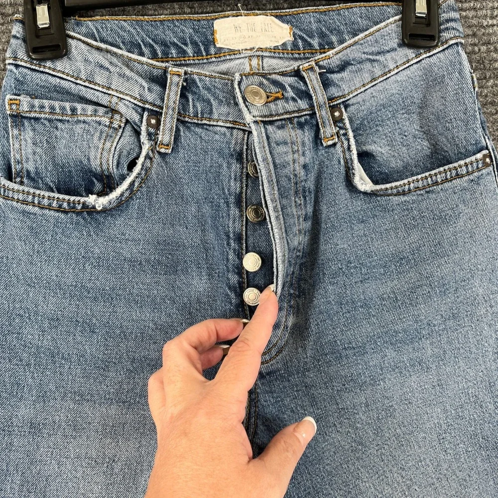 We The Free Free People Skinny Leg Jeans Womens 26 Distressed Knee Raw Hem